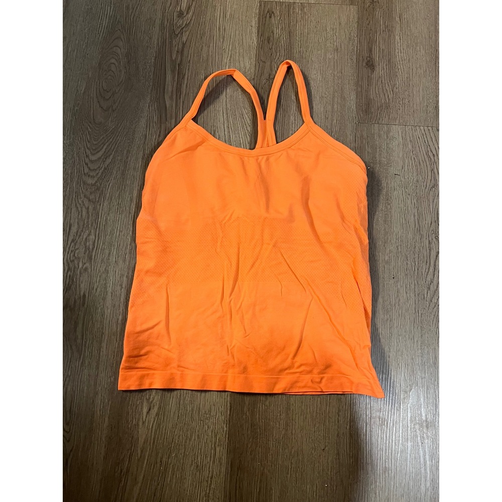 Seamless Racerback Athletic Tank Top Coral Women's Size Large